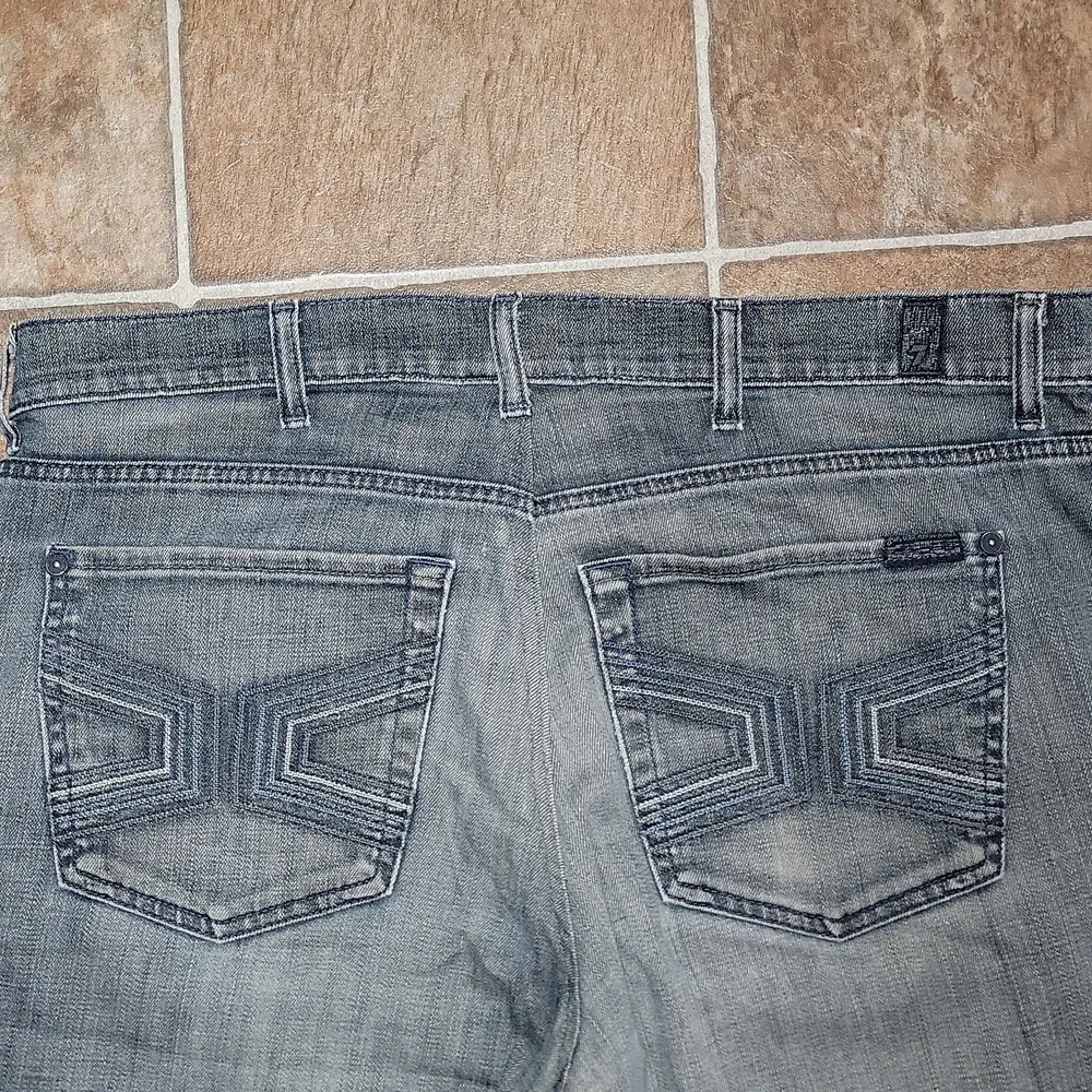 7 For All Mankind Relaxed Fit Button Fly Stretch 7FAM Mens Jeans Size 38 x 30 - Picture 7 of 9